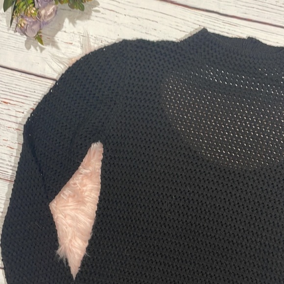 Free People FP Beach Bader Fauxchet Sweater Mini Dress Tunic in Black Size M - Picture 6 of 12